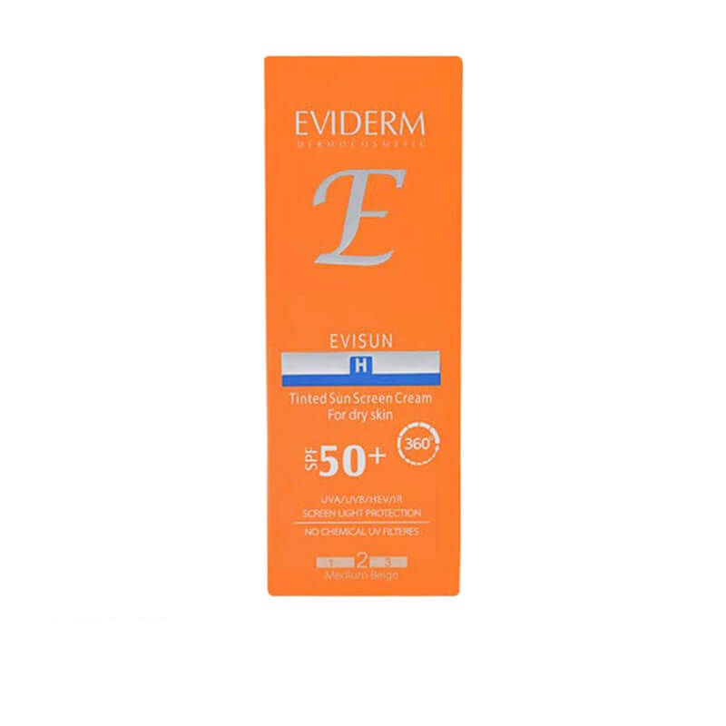 کرم ضدآفتاب +SPF50 بژ متوسط H2 اویدرم (مناسب پوست خشک)